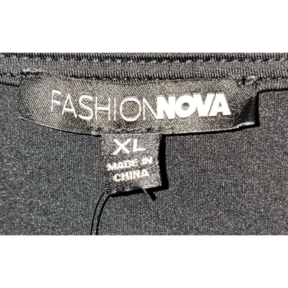 Black Fashion Nova Studded Cutout Long Sleeve Jumpsuit XL - Picture 2 of 4